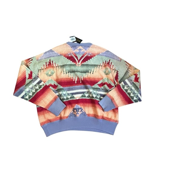 Polo Ralph Lauren Womens Size Med Southwestern Fleece Sweatshirt Multi BCN Print - Picture 10 of 12